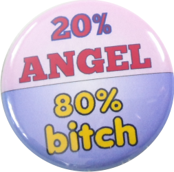 Angel - Bitch Button pink-blau - zum Schließen ins Bild klicken